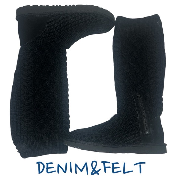 UGG Classic Cardi Cabled Knit Tall Boots (Big Kid) | Color: Black | NEW/NIB!!🖤 - Picture 8 of 14